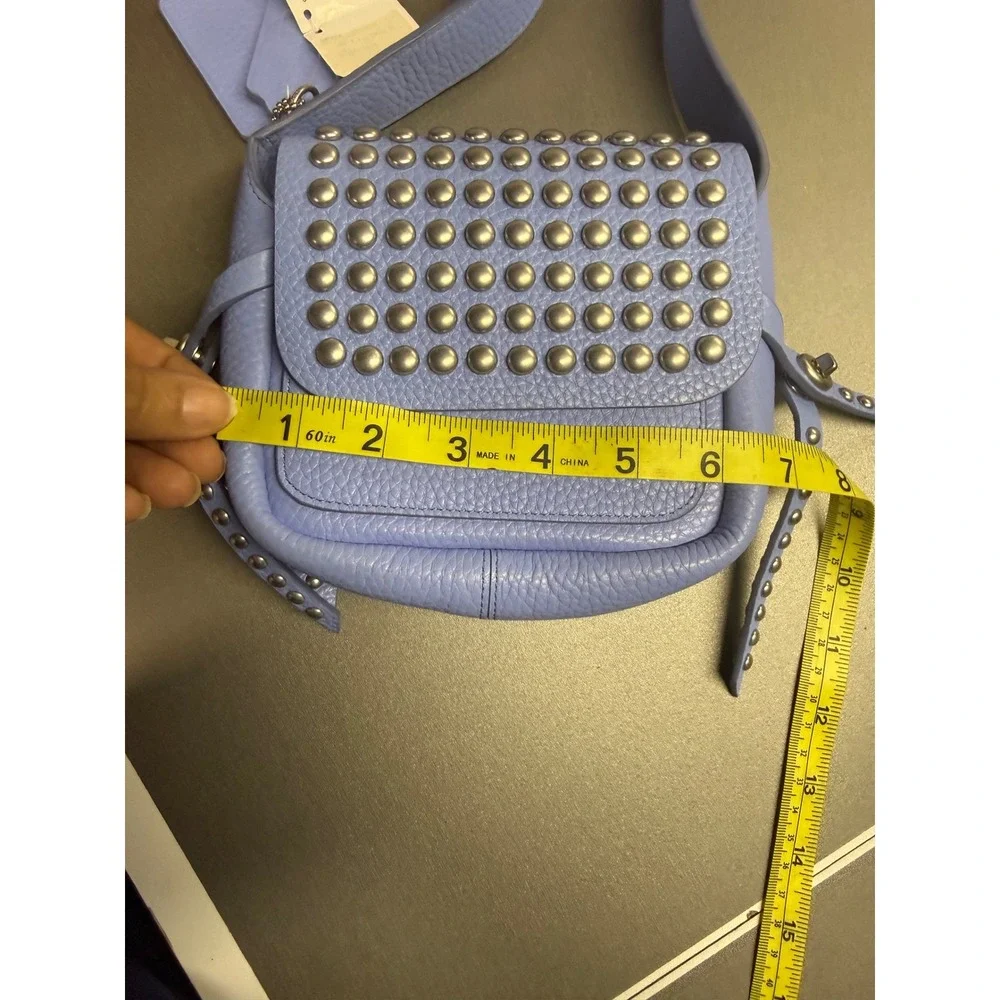 Coach Whiplash Dakotah 14 Periwinkle Blue Studded Leather Crossbody Bag 35763
